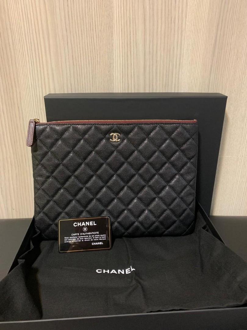 Chanel O Case Black Caviar Ghw #31 Complete set with copy receipt