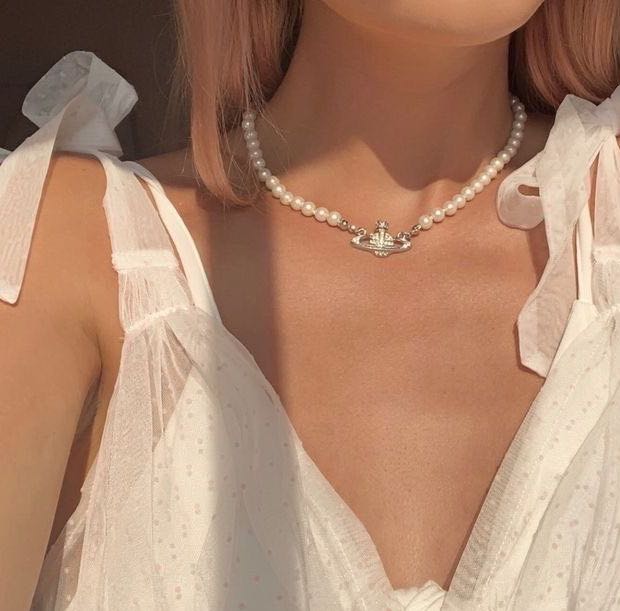 Vivienne westwood pearl planet necklace sale