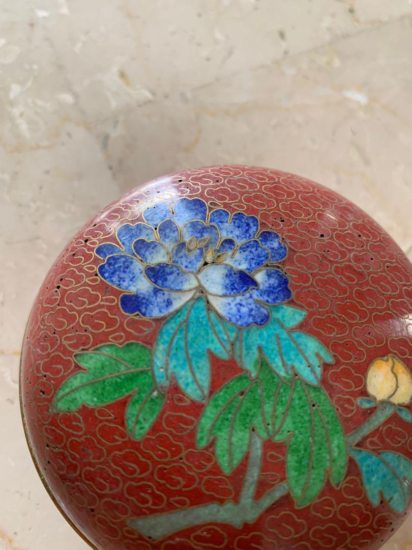 Chinese Cloisonne Decoration Jewelry Box Handmade Fetal Copper