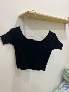 crop top black knit