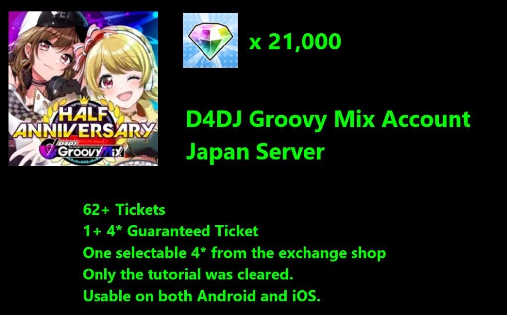 12k+ gems, many tickets D4DJ Groovy Mix Starter
