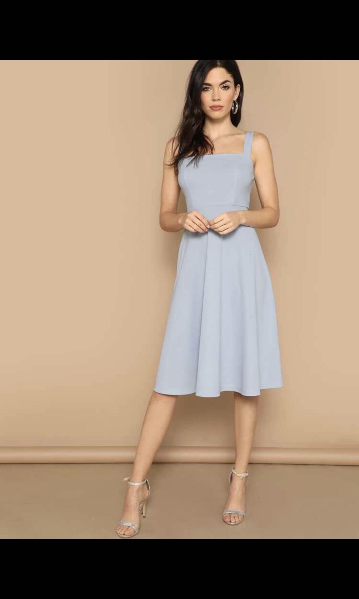 pastel fit and flare dress