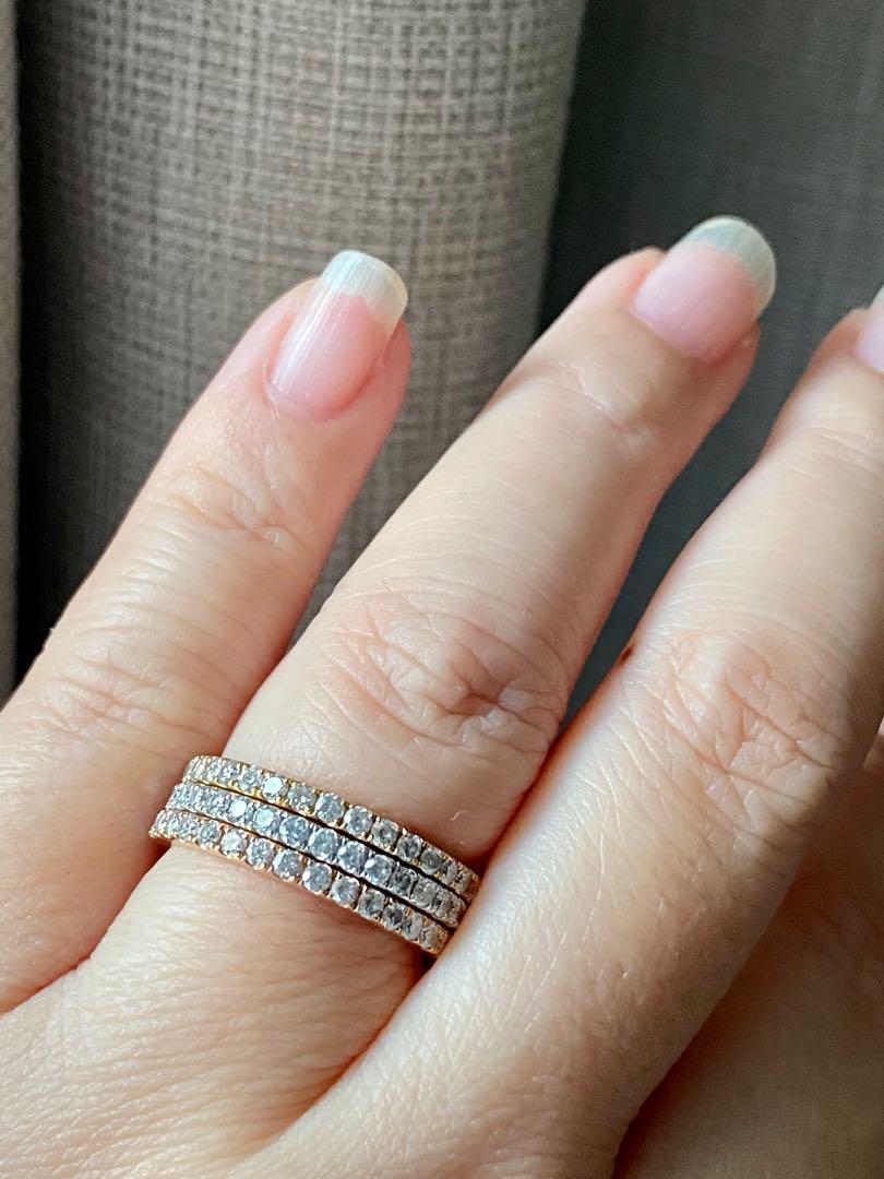 3 rings Full diamond eternity ring