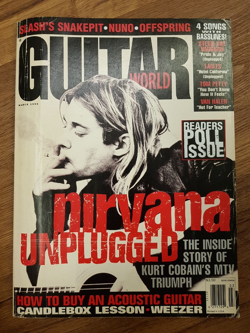 Guitar World March 1995 Nirvana Unplugged The Inside Story of Kurt ...