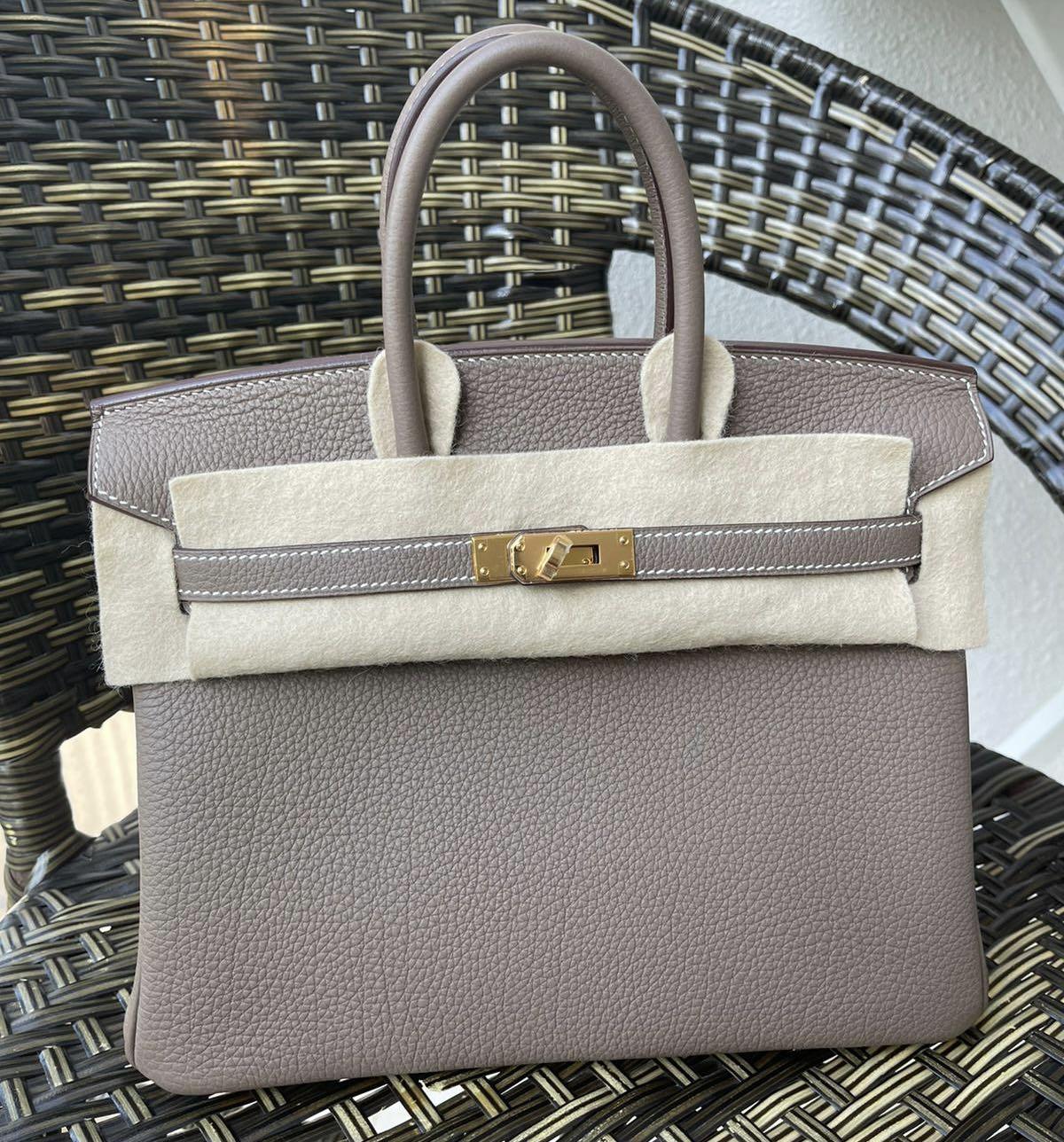 Hermes Birkin 25 togo Etoupe, Luxury, Bags & Wallets on Carousell