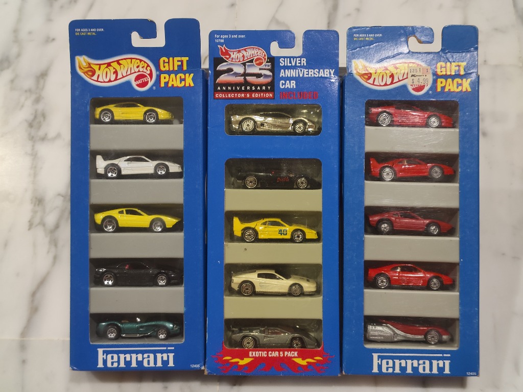 Hot Wheels Ferrari 5 Pack Lot of 3 Ferrari F40 selections