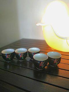 Classy gold rimmed Japanese tea cups