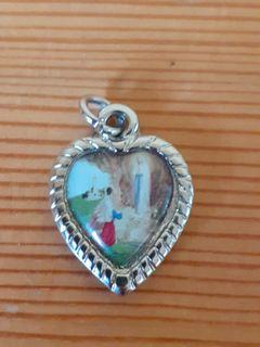 Lady of Lourdes Heart Pendant
