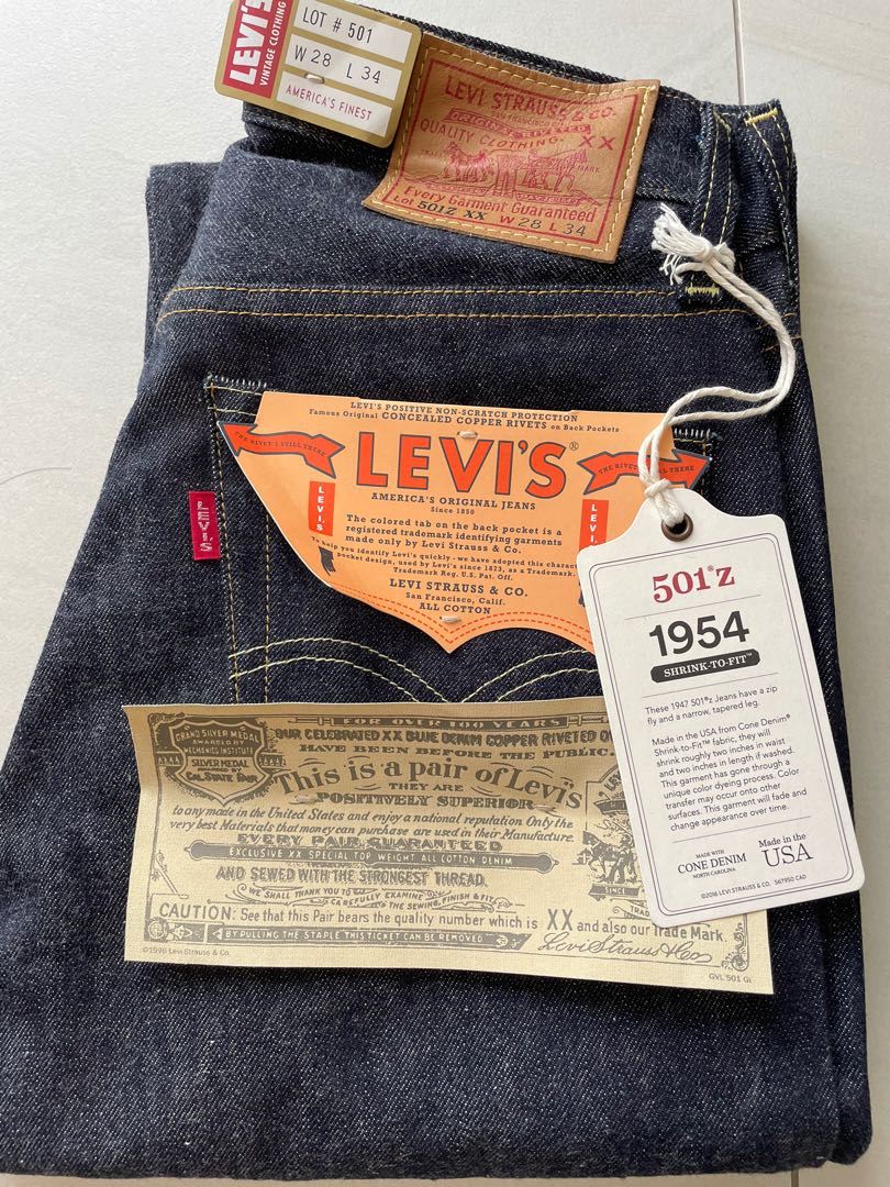 Levi's Vintage Clothing LVC 1954 501Z Blue Cone Mills Selvedge Jeans W25 L32