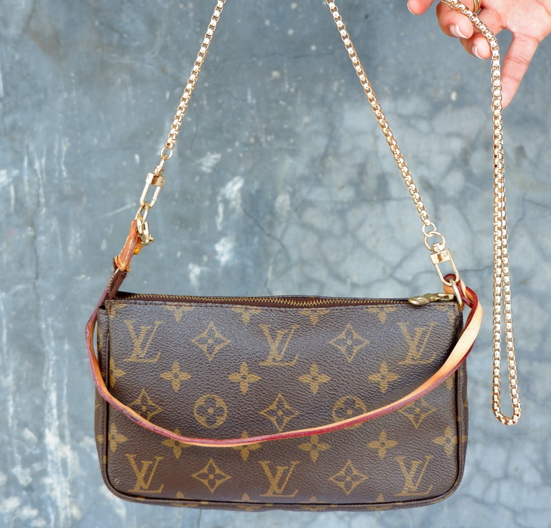 louis vuitton pochette gold chain