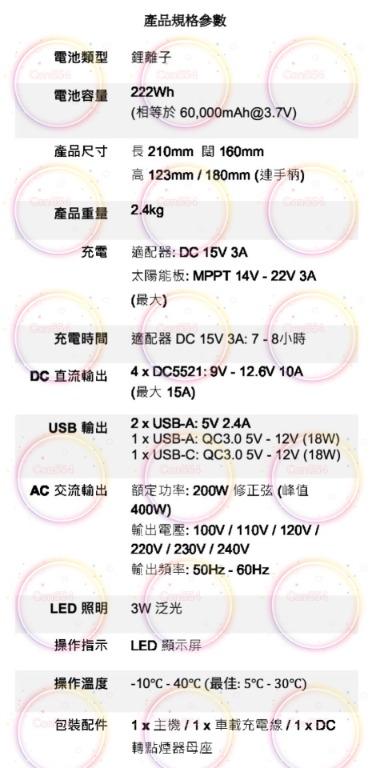 Maxpower 牛魔王 EG6000 60000mAh 流動 AC 戶外野外發電機 外置備用交流電源 現貨行貨保用一年 200W ...