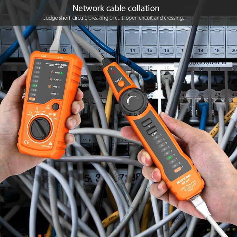 Orange Meterk Wire Tracker RJ11 RJ45 Line Finder Handheld Cable Tester MK04 