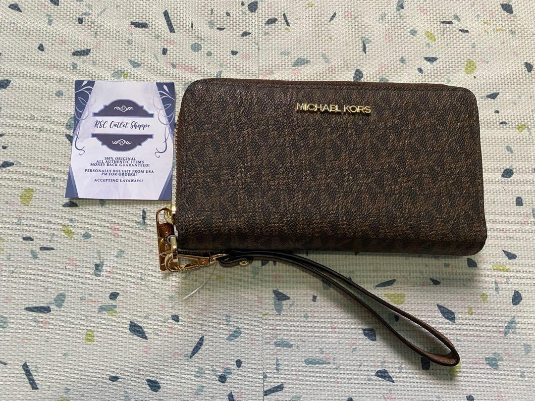 Michael Kors Jet Set Travel Medium Card Case Wallet Brown  Buttercup for  sale online  eBay