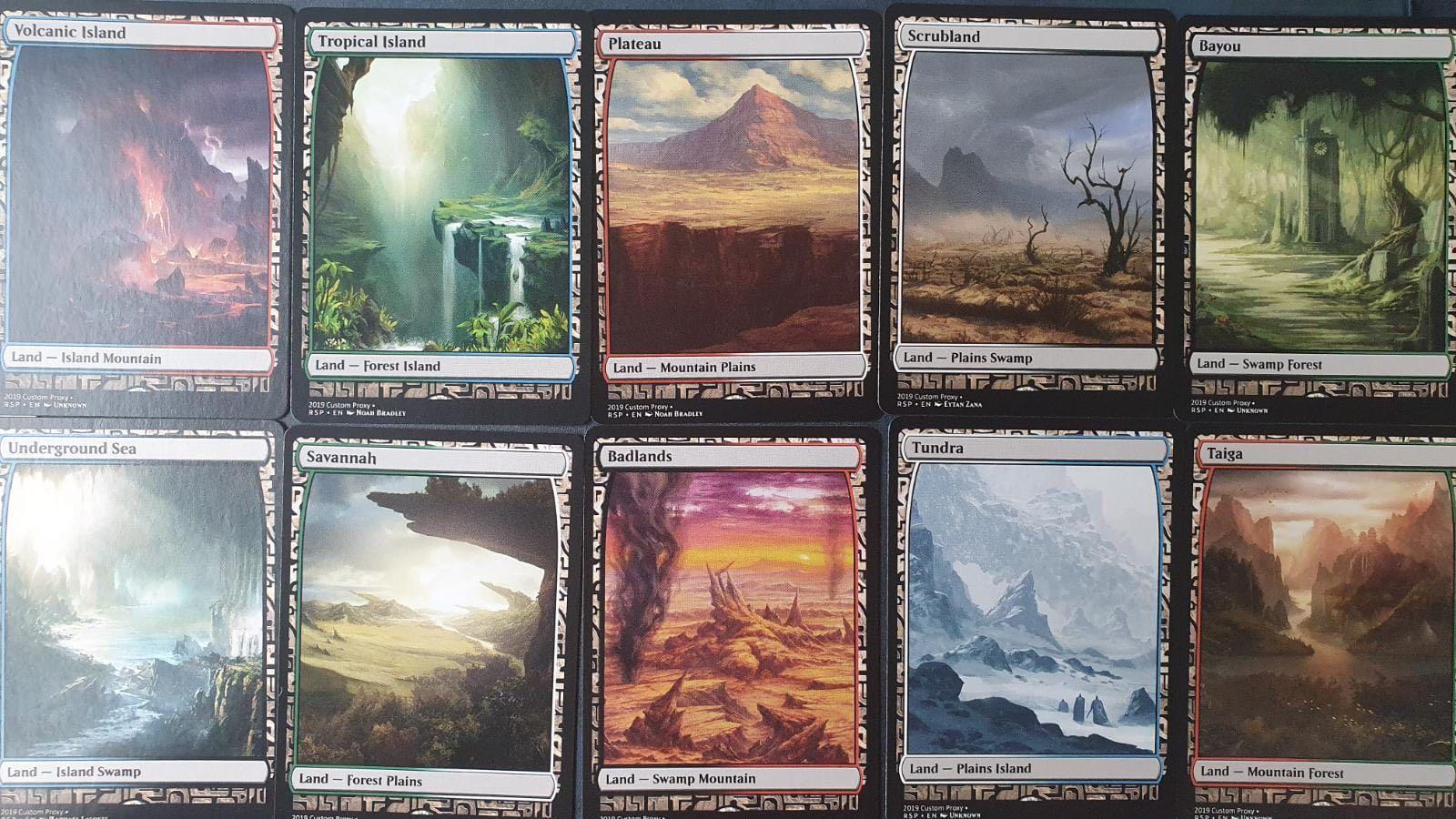 10 DUAL LAND  PROXY UNDERGOUND VOLCANIC TUNDRA BAYOU TAIGA SCRUBLAND...