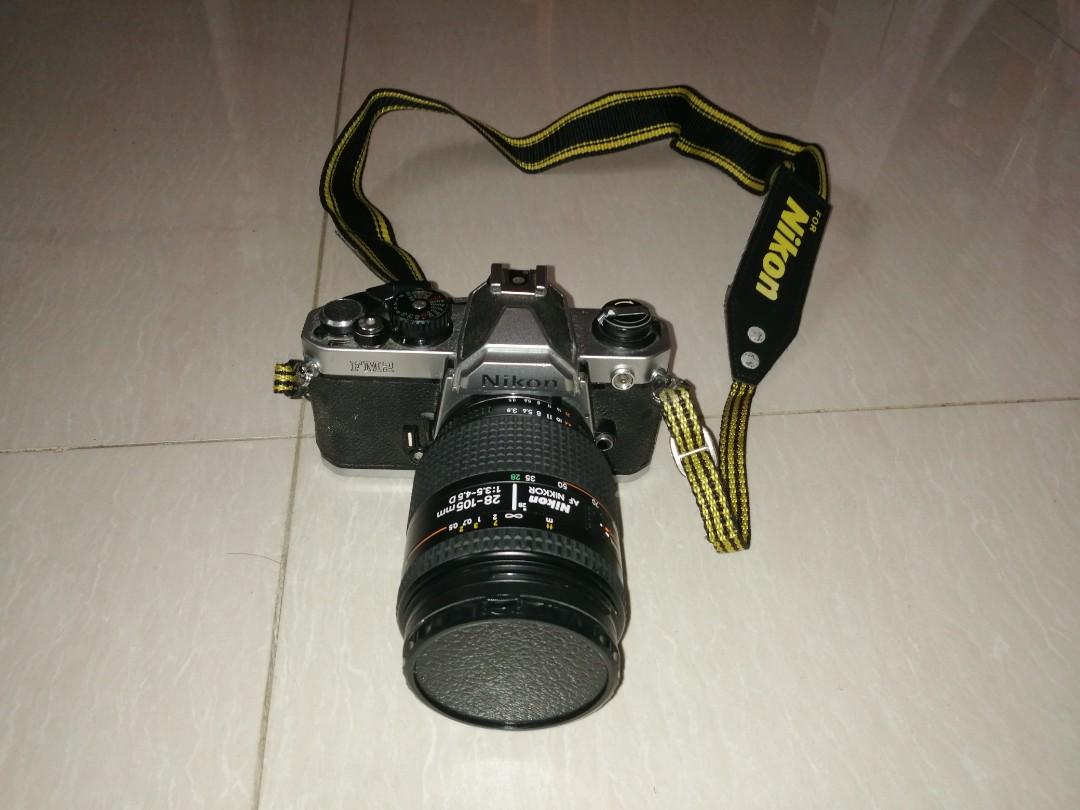 NIKON FM2 連原廠28-105mm AF Nikkor 鏡, 攝影器材, 鏡頭及裝備- Carousell