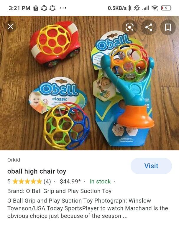 OBALL Highchair and Grip Toy with Suction