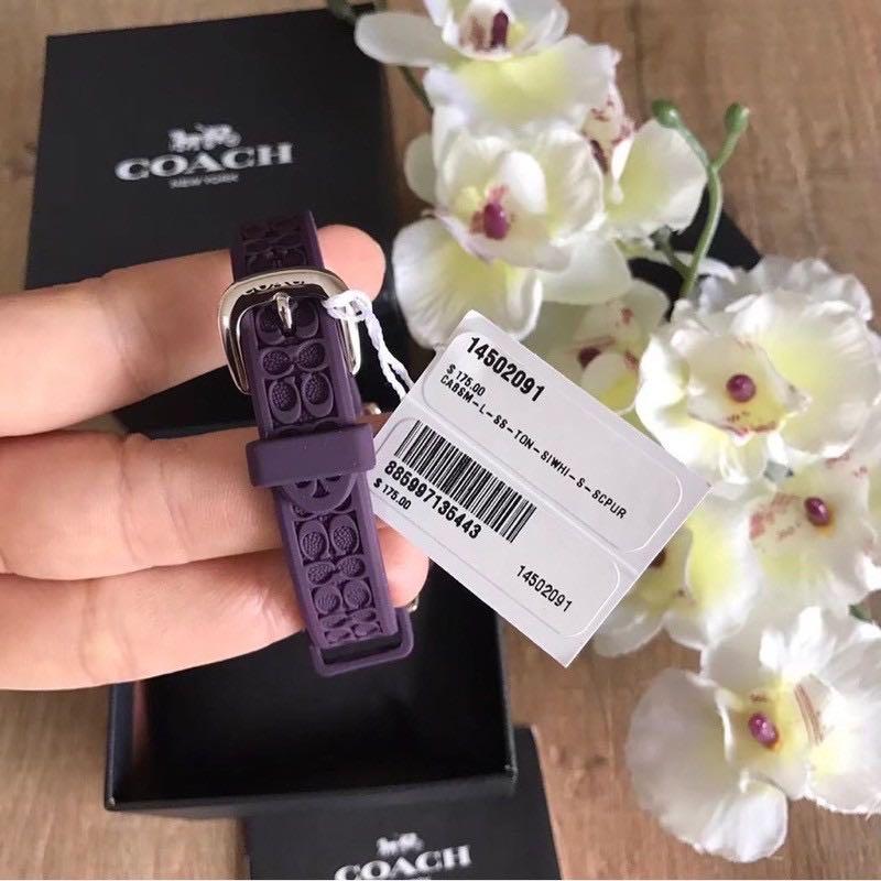Original 100% Coach Watch Woman Purple Rubber 145020901