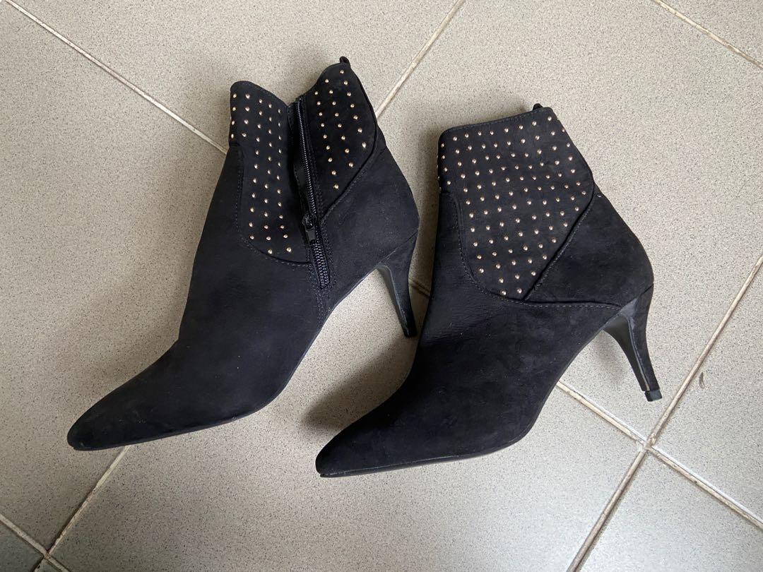 Primark Studded Black Boots (heeled 