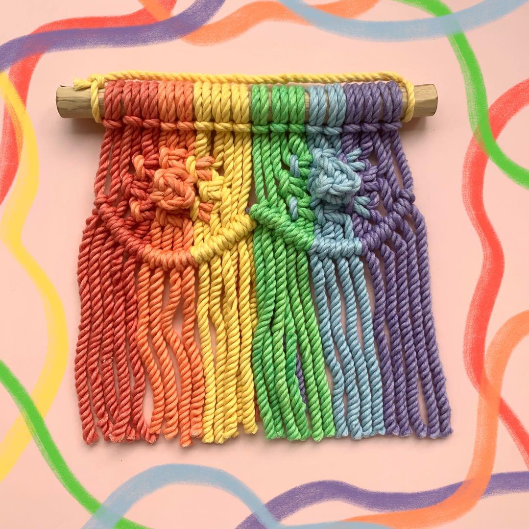 Rainbow Tatas Boobies macrame wall hanging decor (Category: Wall Decor) located in Marikina City. Submitted by everythingisnegotiable (Listing ID 1093114768, Image 1). Description: Celebrate pride month with this rainbow tatas!!! Made with super soft ropes and hand dyed personally ——— -Grab or Lalamove for same-day delivery in Metro Manila (to be shouldered by buyer) Or -shipping through courier (shouldered by buyer) ——— RFS: need funds MOP: Gcas