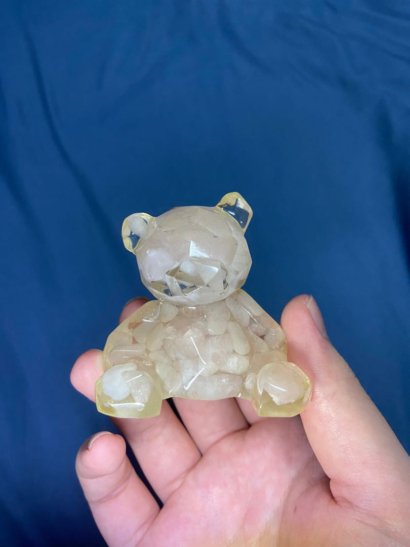 Resin Rose Quartz Bear !!! Crystal bear, Hobbies Toys