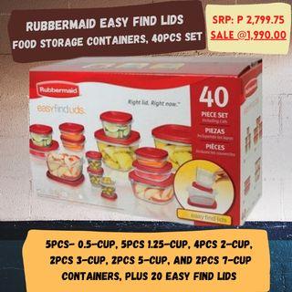 Rubbermaid Easy Find Lids, Food Storage Container 40pcs 20pcs cup+20pcs lid