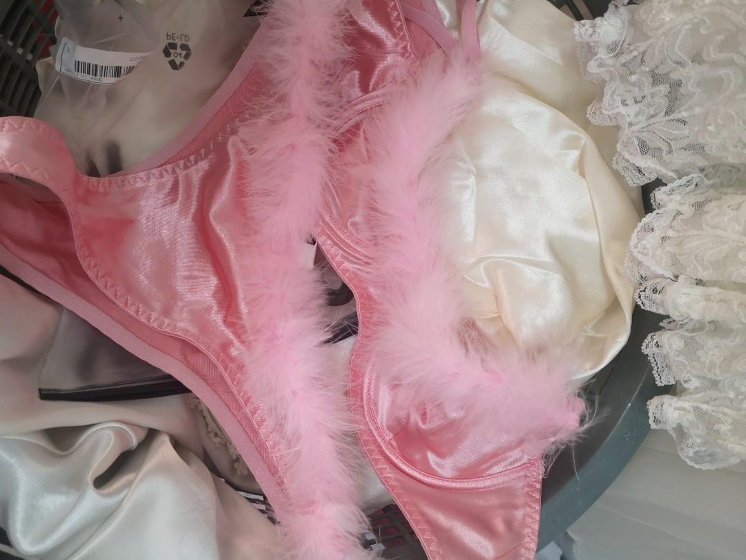 Shein Fur cute y2k bra set and panties nightwear, Women's Fashion