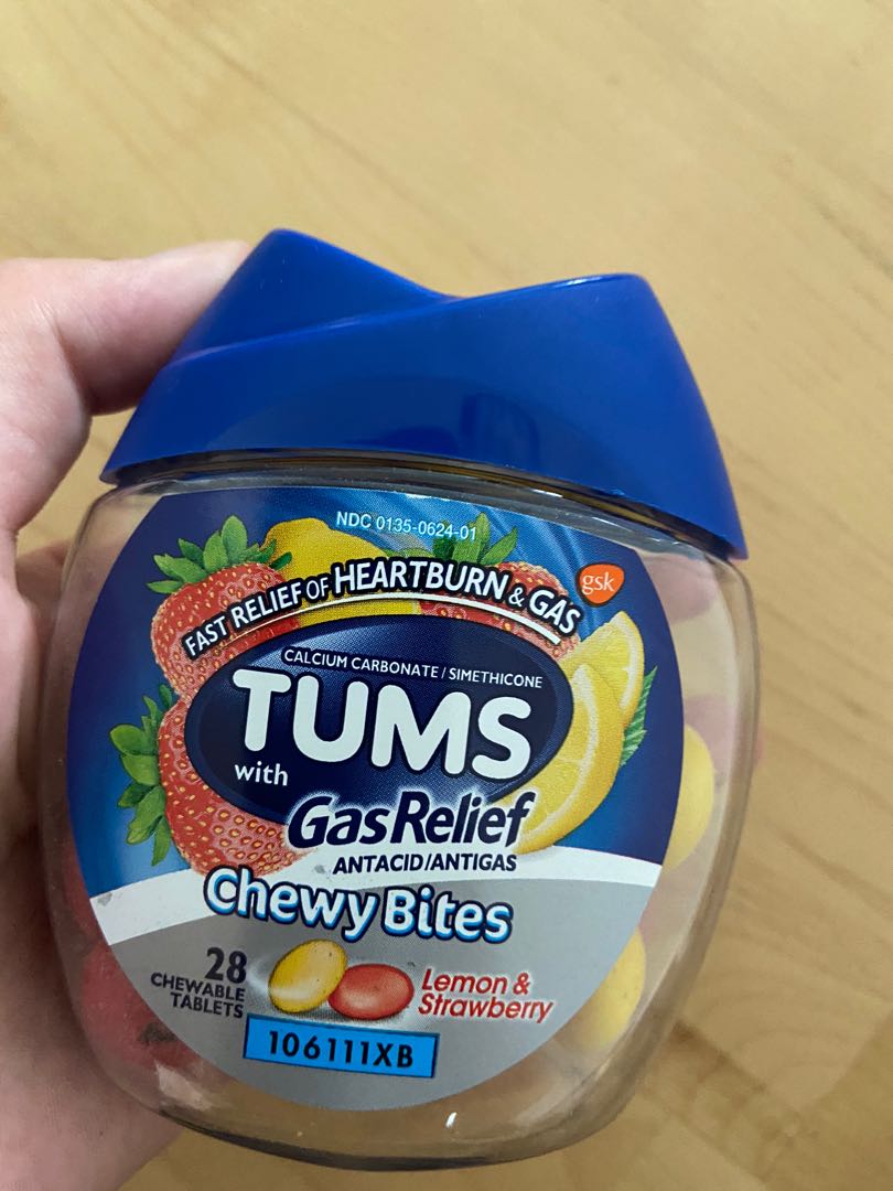 TUMS chewy bites for heartburn gas relief pregnant safe 28 tablets