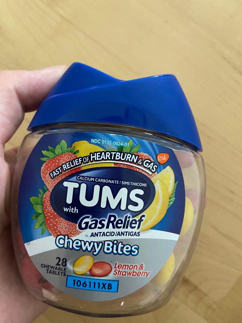 TUMS chewy bites for heartburn gas relief pregnant safe 28 tablets