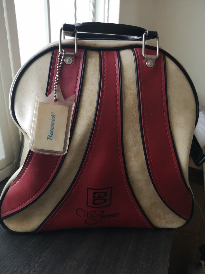 Vintage Brunswick Windjammer One Ball Bowling Bag Crimson