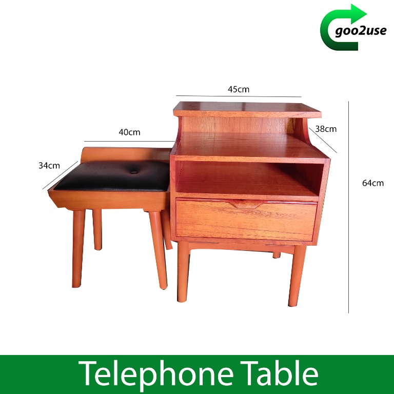Vintage Telephone Table With Seat, Furniture & Home Living, Furniture ...