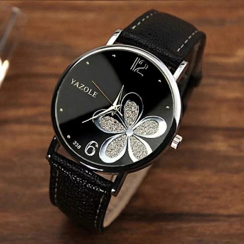 Women s Casual Quartz pu Leather Band Strap Watch Round Analog