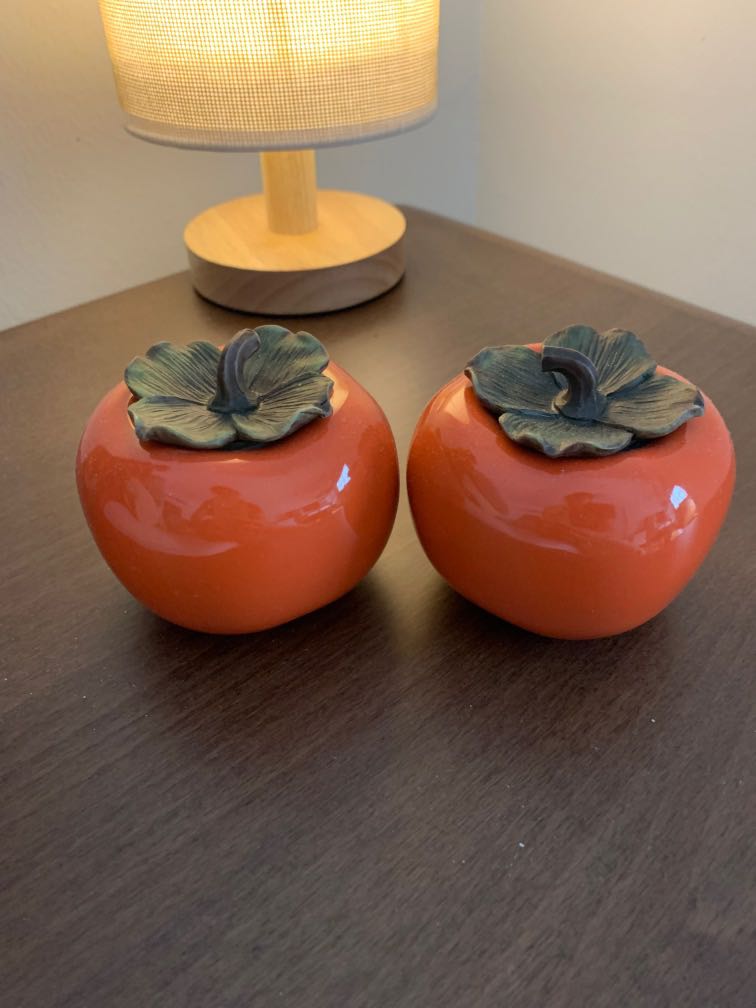 Tea leaves holder persimmon sold as a pair, Furniture & Home Living