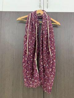 Zara burgundy floral scarf