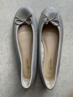 100%new Marcha Ballerina silver flat shoes 銀色平底鞋 38