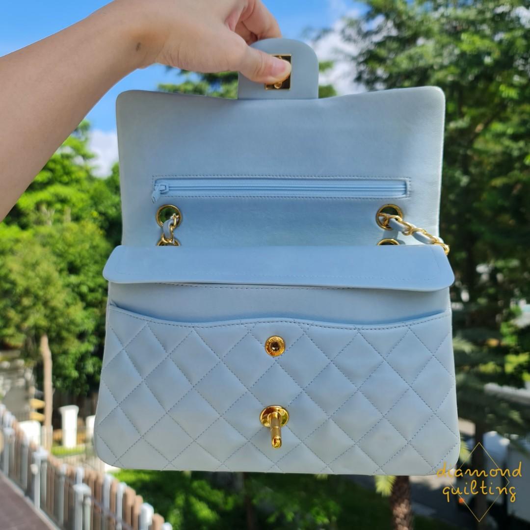 Chanel Classic Quilted Small Double Flap Baby Blue Caviar  ＬＯＶＥＬＯＴＳＬＵＸＵＲＹ