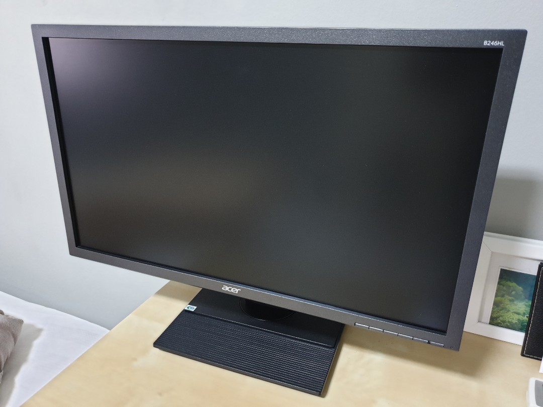 Acer B246HL 24" Ergonomic WorkFromHome Monitor (Fully Adjustable) with HDMI Adapter, Computers