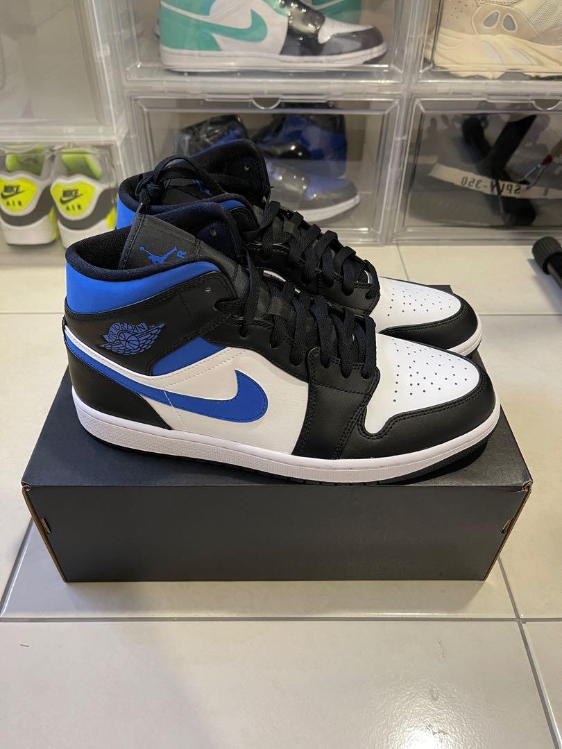 jordan 1 mid white black royal