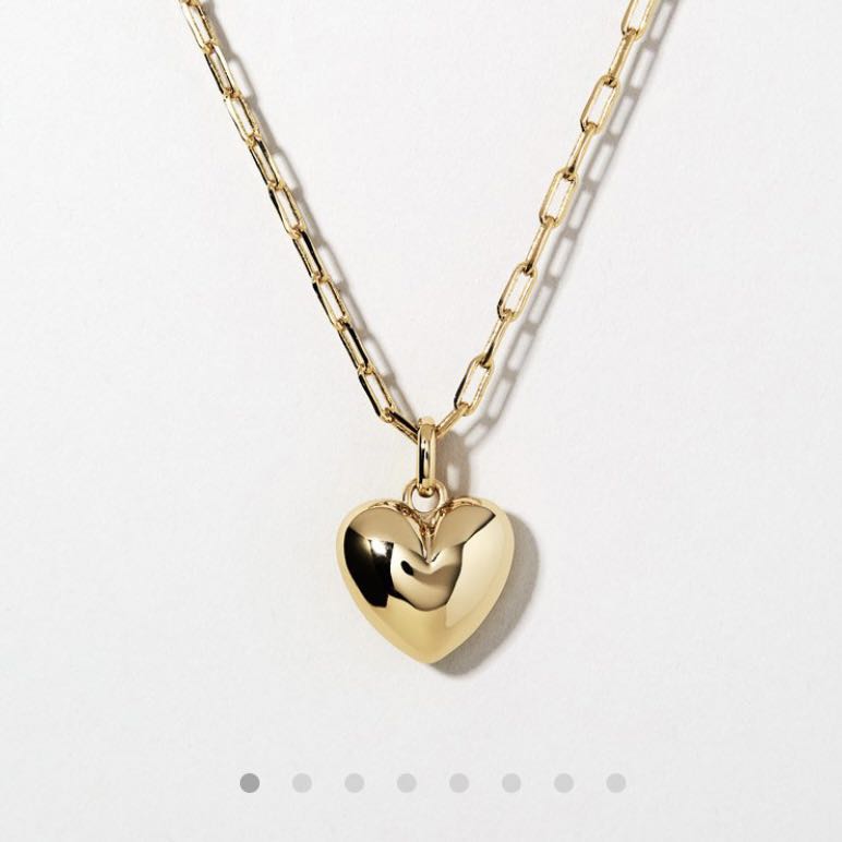 Gold puffed sales heart pendant