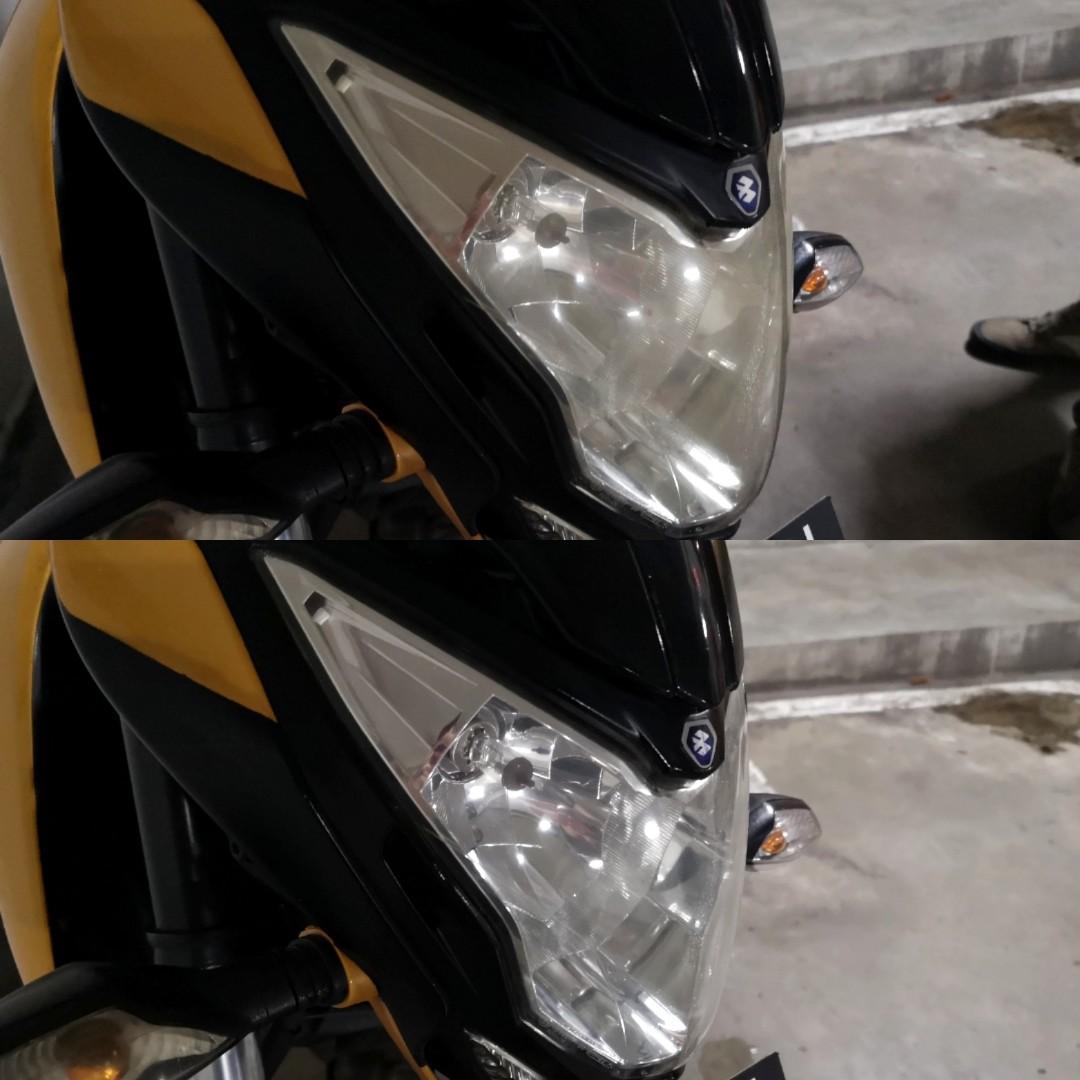 Bajaj Pulsar NS200 Headlight Restoration Polish, Motorcycles