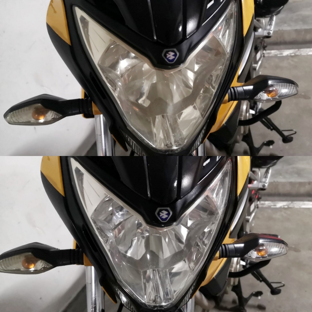 Bajaj Pulsar NS200 Headlight Restoration Polish, Motorcycles