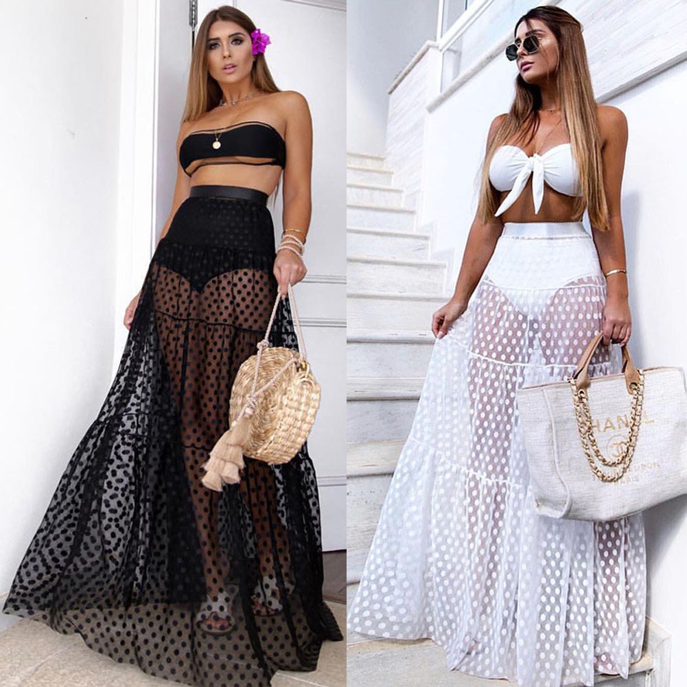 Bikini Cover Up Swimwear Sheer Mesh 