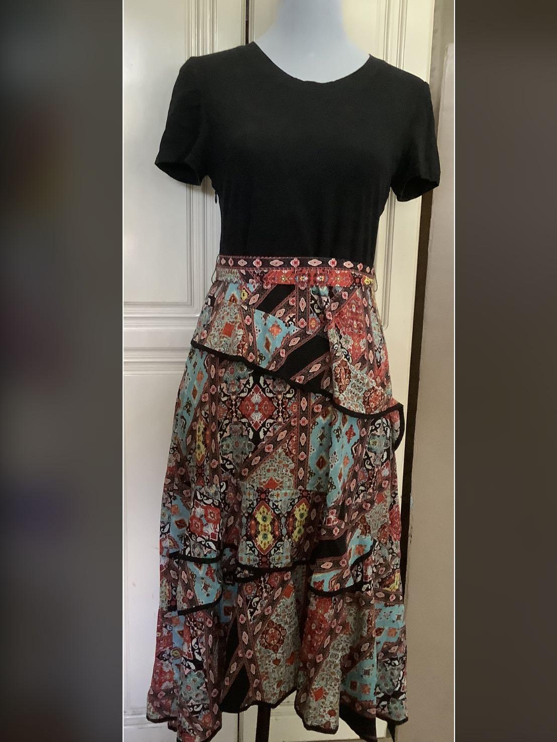 Dress black top floral bottom top