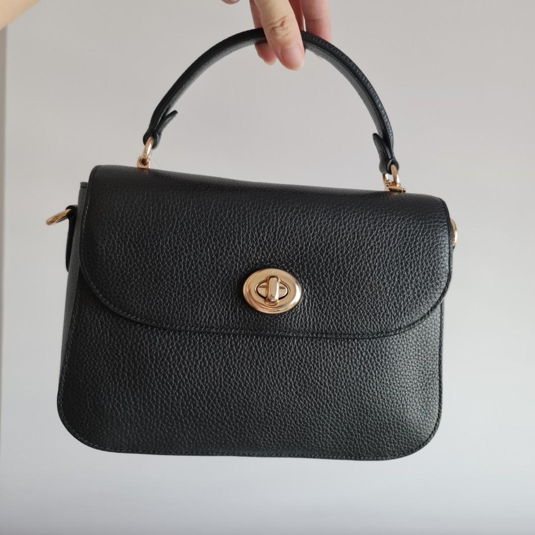 BN Authentic Coach Marlie Top Handle Satchel in Black with Gold