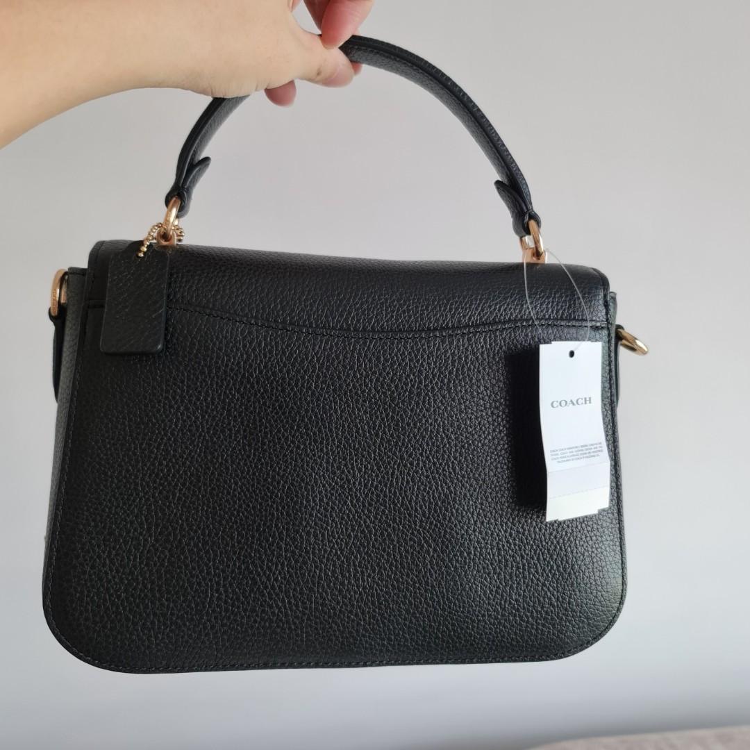 BN Authentic Coach Marlie Top Handle Satchel in Black with Gold