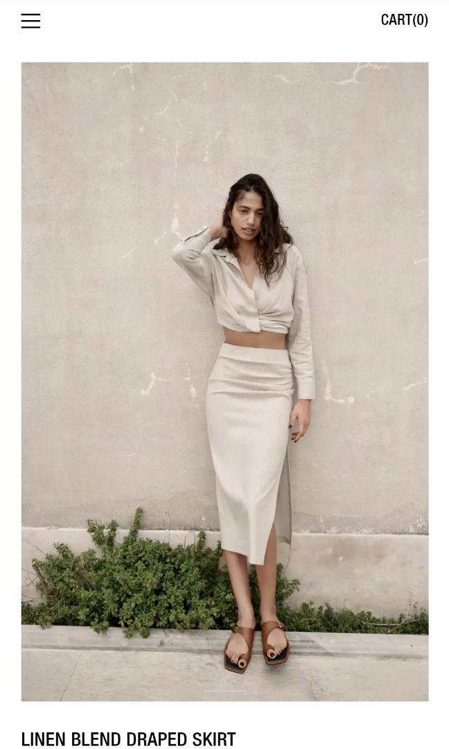 zara linen mini skirt