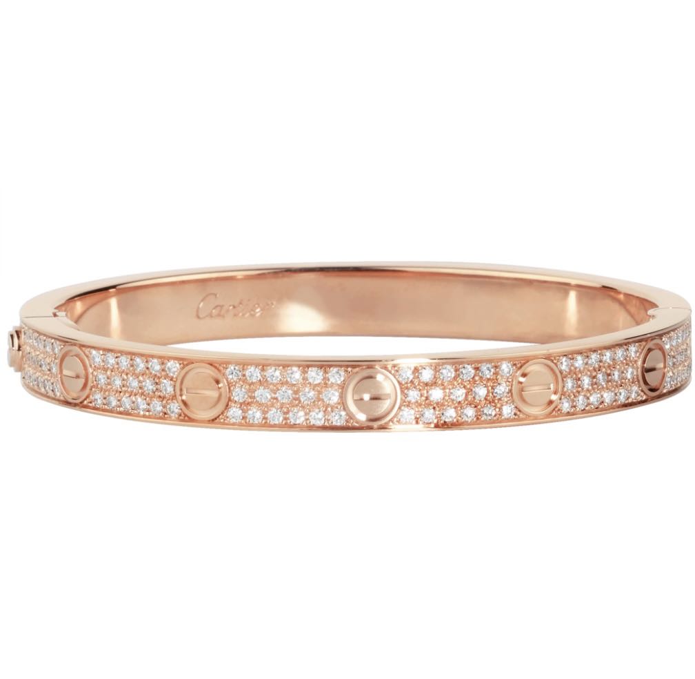 CARTIER , LOVE BRACELET, DIAMOND-PAVED 