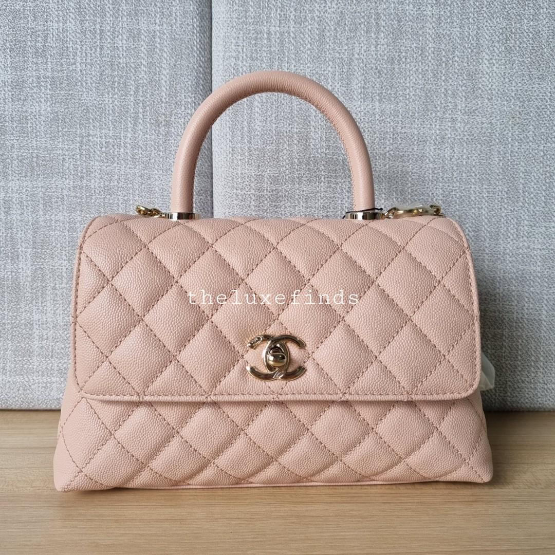 🦄💖Chanel 21A Mini / Small Coco Handle (Rose Clair, Leather Lined
