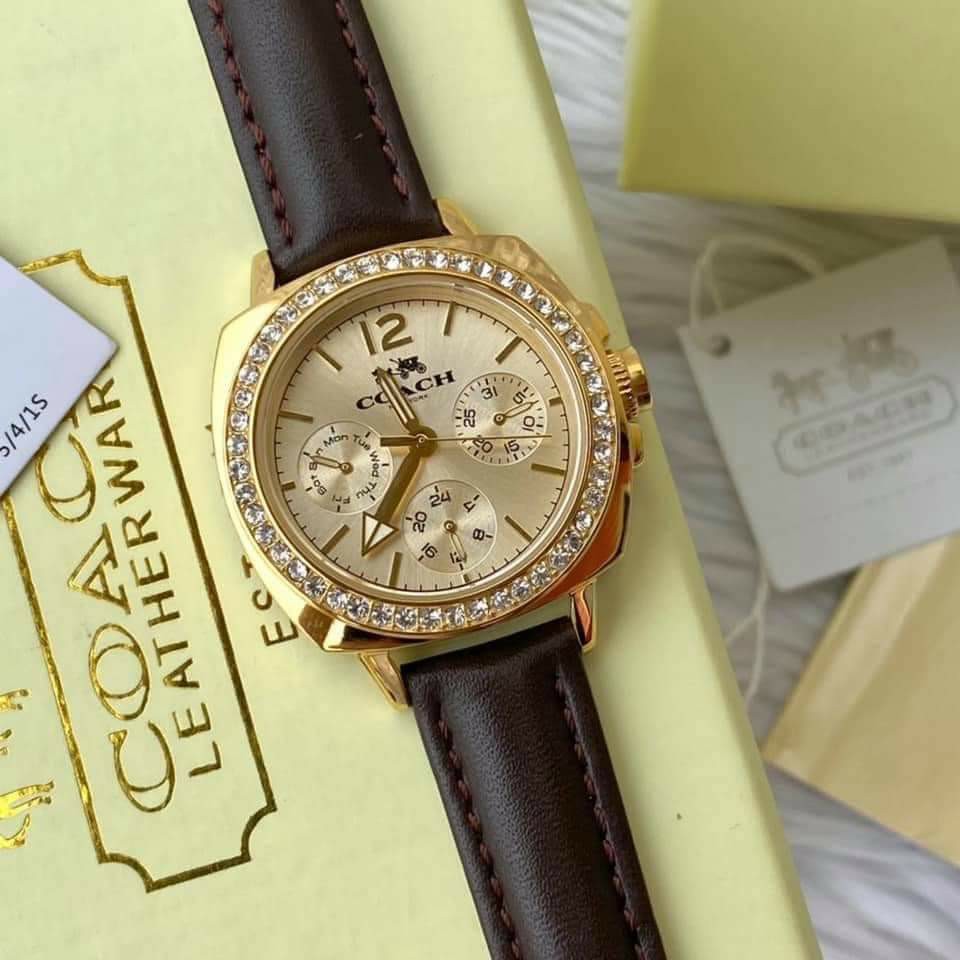 Coach leather watch price new arrivals