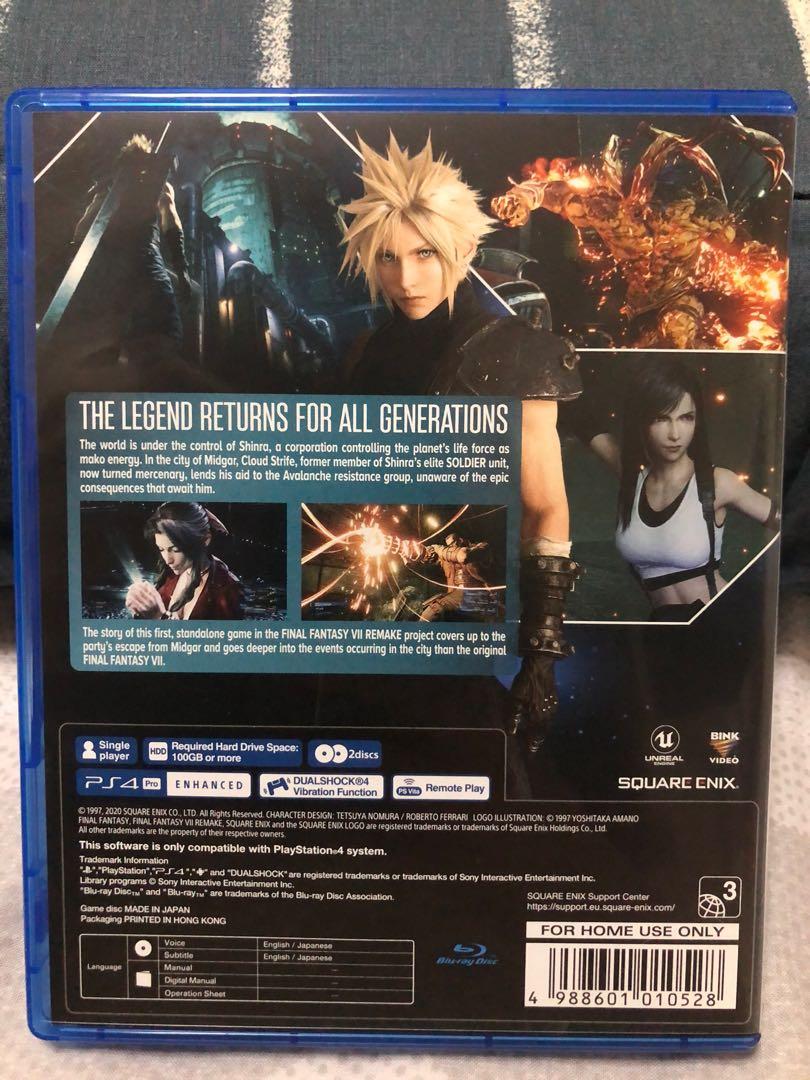Final fantasy 7 remake ps4 digital code hotsell