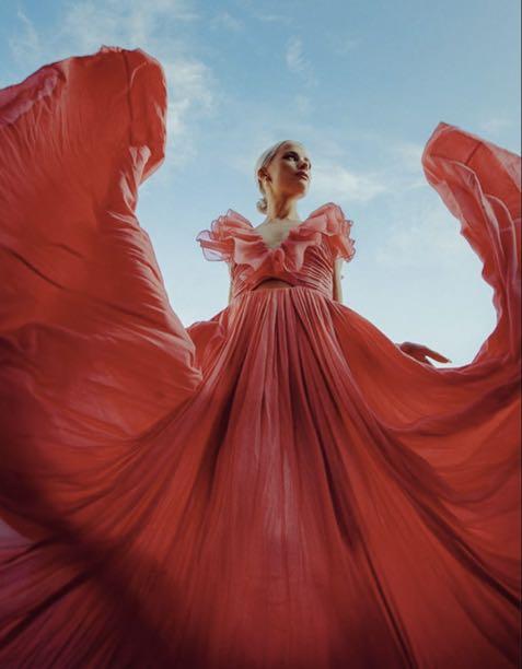 Giambattista valli x top h&m long silk dress